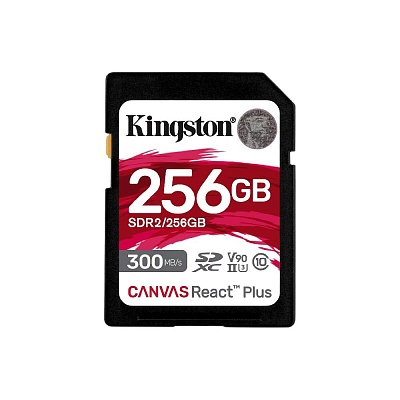 Карта памяти Kingston Canvas React Plus SDXC 256Gb UHS-II U3 V90 R300/W260MB/s (SDR2/256GB)