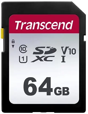 Карта памяти Transcend SDXC 64GB UHS-I U1 V10 R95/W40MB/s (TS64GSDC300S)
