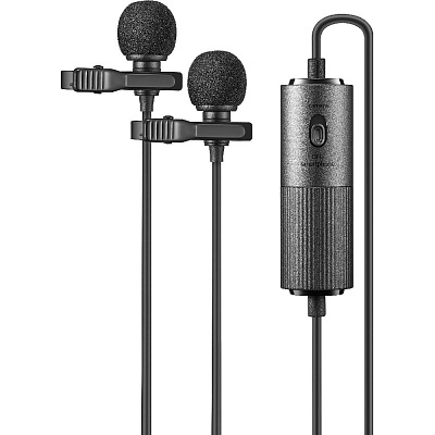 Микрофон Godox LMD-40C, петличный, двойной, всенаправленный 3.5mm