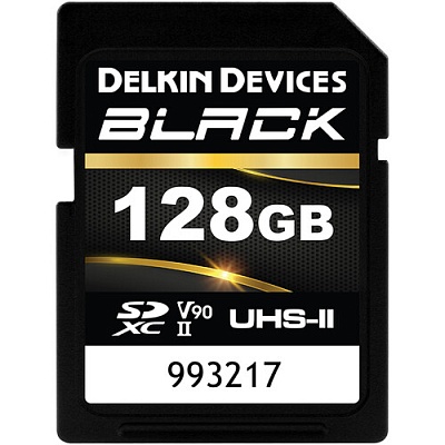 Аренда карты памяти Delkin Devices Black SDXC 128GB UHS-II U3 V90 R300/W250MB/s