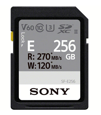 Карта памяти Sony SDXC 256GB UHS-II U3 V60 R270/W120MB/s (SF-E256)