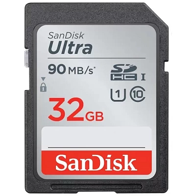 Карта памяти SanDisk Ultra SDHC 32GB UHS-I R90/W10MB/s (SDSDUNR-032G-GN6IN) 