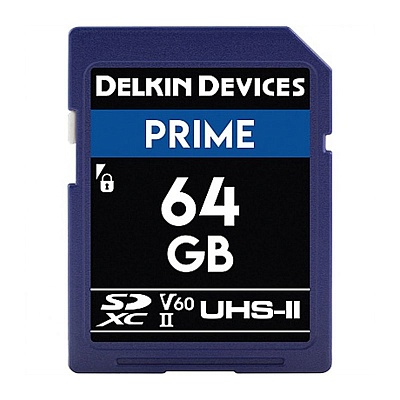 Карта памяти Delkin Devices Prime SDXC 64GB UHS-II U3 V60 R300/W100MB/s (DDSDB190064G)