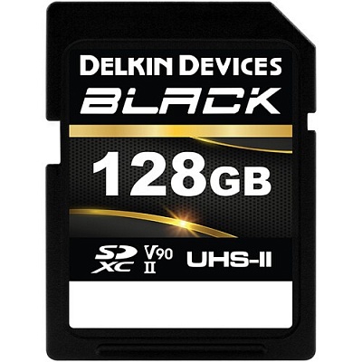 Карта памяти Delkin Devices BLACK SDXC 128GB UHS-II  U3 V90 R300/W250MB/s (DSDBV90128BX)