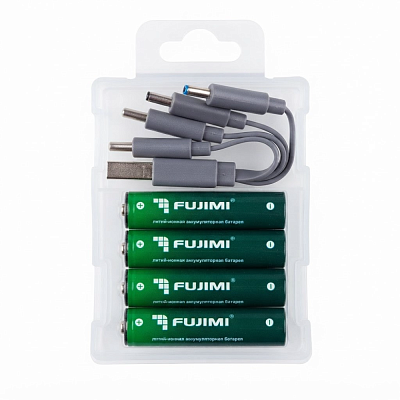 Аккумулятор Fujimi FB-3A-666 ААА 666mAh 4шт + футляр + кабель