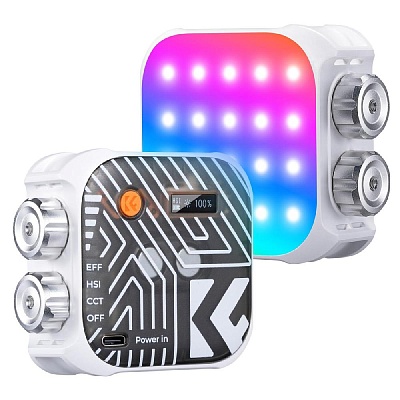 Осветитель K&F Concept KF34.036V1 RGB 2500-9900K светодиодный для фото и видеосъемки белый