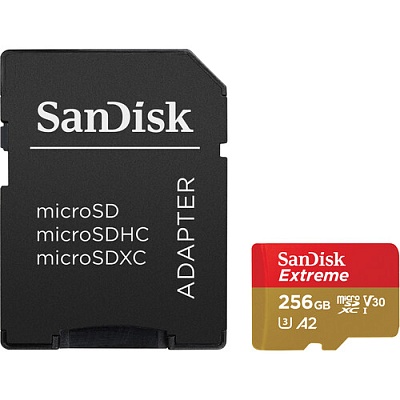 Карта памяти SanDisk Extreme microSDXC 256GB UHS-I A2 V30 U3 R160/W90MB/s (SDSQXA1-256G-GN6MN)