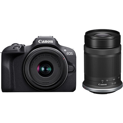 Фотоаппарат беззеркальный Canon EOS R100 Kit RF-S 18-45mm IS STM + 55-210 IS STM