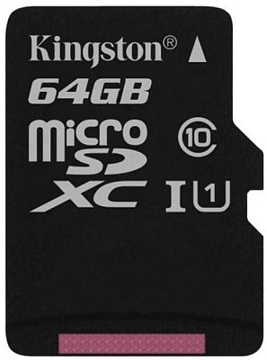 Карта памяти Kingston microSDXC 64GB UHS-I U1 R80/W10MB/s (SDCS/64Gb)