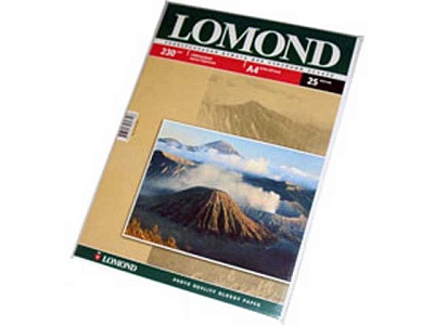 Фотобумага LOMOND A4 Односторонняя глянцевая, 230 г/м2, 25 листов