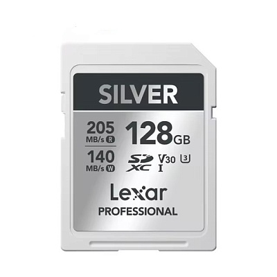 Карта памяти Lexar Professional Silver SDXC 128GB UHS-I U-3 V30 R205/W140MB/s (LSDSILV128G-RNNNC)