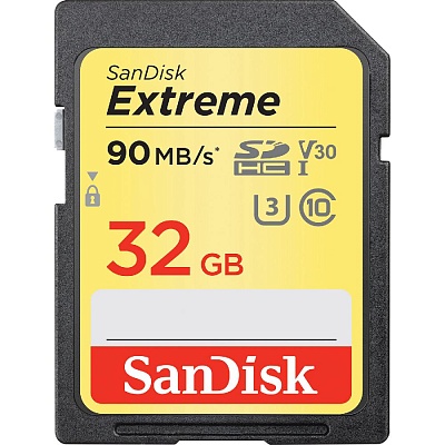 Карта памяти SanDisk Extreme SDXC 32GB UHS-I U3 R90/W40MB/s (SDSDXVE-032G-GNCIN)
