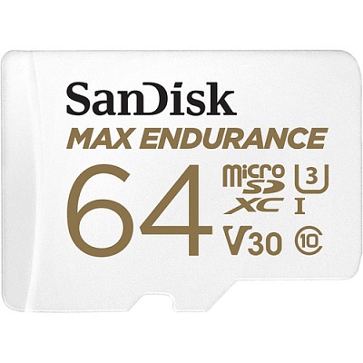 Карта памяти SanDisk Max Endurance microSDXC 64GB UHS-I V30 U3 R100/W40Mb/s (SDSQQVR-064G-GN6IA)