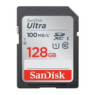 Карта памяти комиссионная SanDisk SD Ultra R80/W10MB/s 128Gb (б/у)