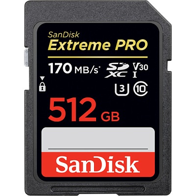 Карта памяти SanDisk Extreme Pro SDXC 512GB UHS-I U3 R170/W90MB/s (SDSDXXY-512G-GN4IN)