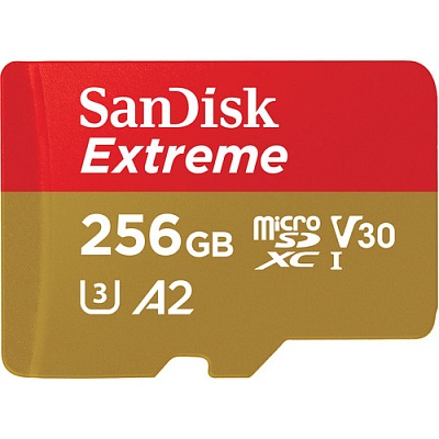 Карта памяти SanDisk Extreme microSDXC 256GB UHS-I A2 V30 U2 R160/W90MB/s (SDSQXA1-256G-GN6MA)