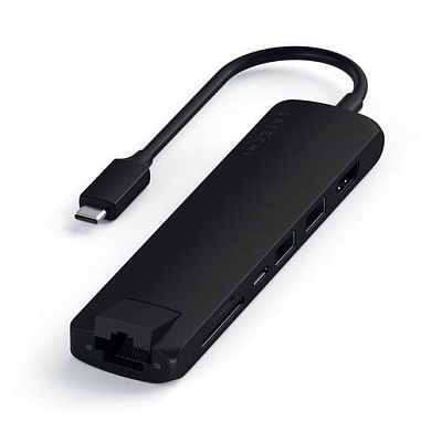 Хаб Satechi Type-C Slim Multiport with Ethernet Adapter Black