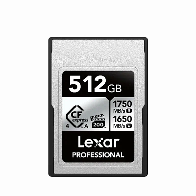 Карта памяти Lexar Professional Silver CFexpres 4.0 Type A 512GB R1750/W1650MB/s (LCAEXS4512G-RNENG)