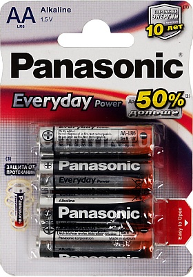 Батарейка Panasonic LR6EPS/4BP AA 4шт в блистере (цена за блистер)
