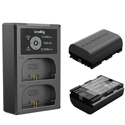 Зарядное устройство SmallRig 3821 + 2 аккумулятора LP-E6NH