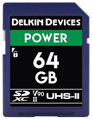Карта памяти Delkin Devices Power SDXC 64GB UHS-II U3 V90 R300/W250MB/s (DDSDG200064GB)