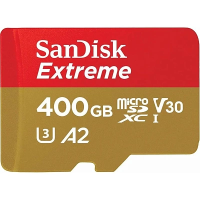 Карта памяти SanDisk Extreme microSDXC 400GB UHS-I A2 V30 U3 R160/W90MB/s (SDSQXA1-400G-GN6MN)