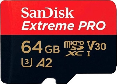 Карта памяти SanDisk Extreme Pro microSDXC 64GB UHS-I A2 U3 R170/W90MB/s (SDSQXCY-064G-GN6MA)