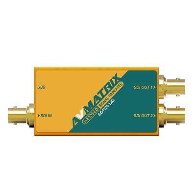 Усилитель-распределитель AVMATRIX SD1121-12G 1×2 12G-SDI с восстановлением тактовой частоты
