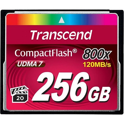 Карта памяти Transcend Compact Flash 256Gb 800X R120/W60 (TS256GCF800)