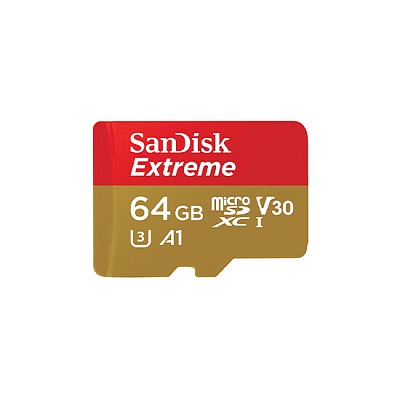Карта памяти SanDisk Extreme microSDXC 64GB UHS-I A2 V30 U3 R170/W80MB/s (SDSQXAH-064G-GN6MN)