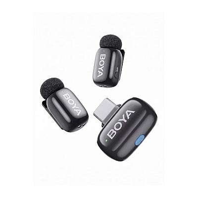 Микрофон Boya MINI 2 (2TX+1RX) беспроводной всенаправленный Type-C черный
