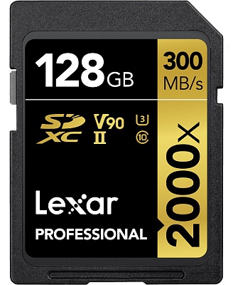 Карта памяти Lexar Professional SDXC 128GB UHS-II U3 V90 R300/W260MB/s (LSD128CB2000R)