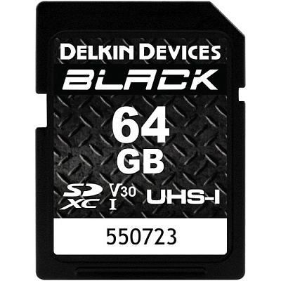 Карта памяти Delkin Devices BLACK SDXC 64GB UHS-I U3 V30 R90/W90MB/s (DDSDBLK64GB)