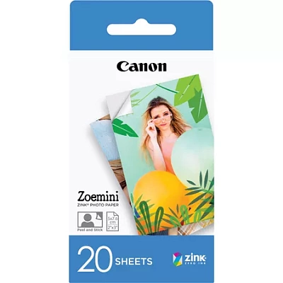 Фотобумага Canon ZINK ZP-2030 для Zoemini, наклйеки, 5x7.6 см, 20 листов