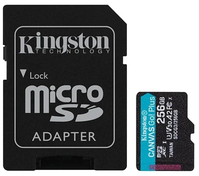 Карта памяти Kingston Canvas Go microSDXC 256Gb UHS-I U3 R170/W90Mb (SDCG3/256GB)
