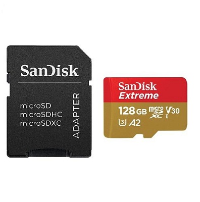 Карта памяти SanDisk Extreme microSDXC 128GB UHS-I A2 V30 U3 R160/W90MB/s (SDSQXA1-128G-GN6MN)