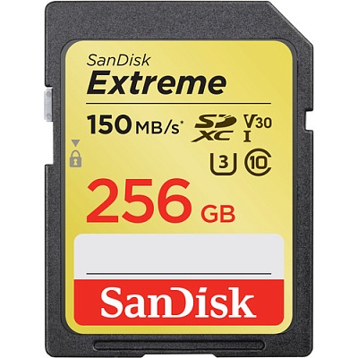 Карта памяти SanDisk Extreme SDXC 256GB UHS-I U3 V30 R150/W70MB/s (SDSDXV5-256G-GNCIN)