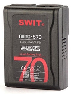 Аренда аккумулятора Swit MINO-S70 для RED Komodo-X, V-mount, 70 Вт*ч 