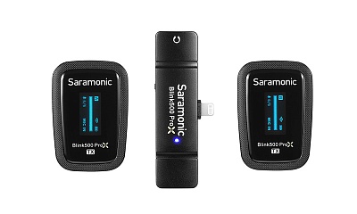 Микрофон Saramonic Blink500 ProX B4 (TX+TX+RX), беспроводной, всенаправленный, Lightning