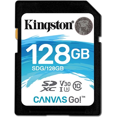 Карта памяти Kingston Canvas Go! SDXC 128GB UHS-I U3 V30 R90/W45MB/s (SDG/128GB)