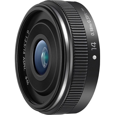 Объектив Panasonic Lumix G 14mm f/2.5 II Aspherical Pancake Lens (H-H014AE) Black Micro 4/3