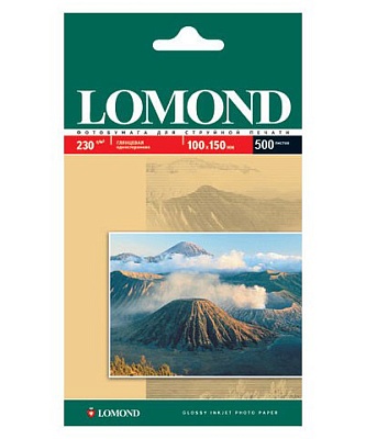 Фотобумага LOMOND 10x15 Односторонняя глянцевая, 230 г/м2, 500 листов