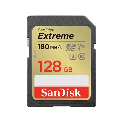 Карта памяти SanDisk Extreme SDXC 128GB UHS-I U3 V30 R180/W90MB/s (SDSDXVA-128G-GNCIN)
