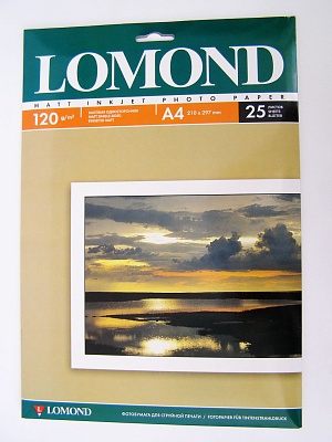 Фотобумага LOMOND А4 Односторонняя матовая, 140 г/м2, 25 листов