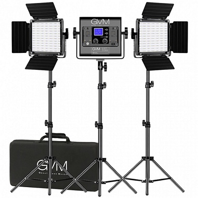 Комплект постоянного света GVM 800D-RGB 3200-5600К, светодиодный (3*40Вт)