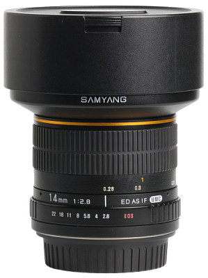 Объектив комиссионный Samyang 14mm f/2.8 ED AS IF UMC Canon EF (б/у, гарантия 14 дней, S/N 311K0685)