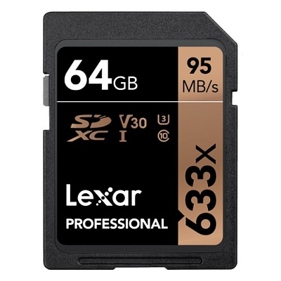 Карта памяти Lexar Professional 633x SDXC 64GB UHS-I U3 V30 R95/W45MB/s (LSD64GCB633)
