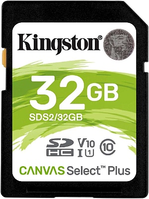 Карта памяти Kingston Canvas Select Plus SDXC 32GB UHS-I U1 V10 R100/W10MB/s (SDS2/32GB)