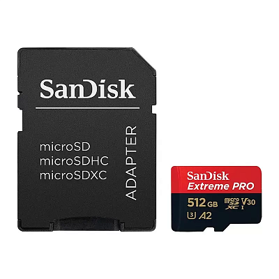 Карта памяти SanDisk Extreme Pro microSDXC 512GB UHS-I A2 V30 U3 R200/W140MB/s (SDSQXCD-512G-GN6MA)