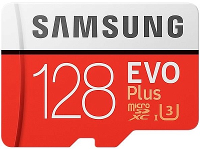 Карта памяти Samsung EVO Plus microSDXC 128GB UHS-I U3 R100/W60MB/s (MB-MC128HA/RU)